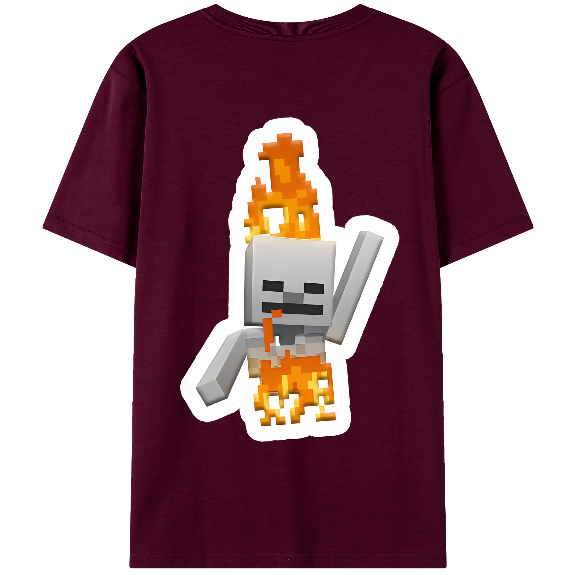 （画像用） マインクラフト ブロックの世界 Minecraft MC Block world レディース半袖Tシャツ(バックプリント)